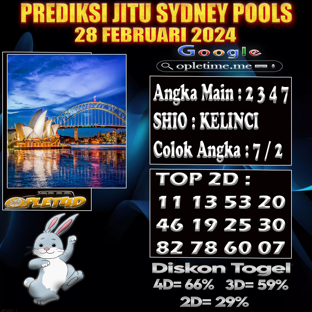 PREDIKSI TOGEL SDYNEY POOLS 28 FEBRUARI 2024